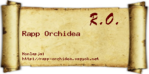Rapp Orchidea névjegykártya